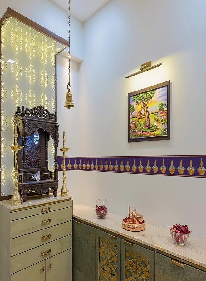 WallDesign شريط ورق جدران WallDesign - تصميم فني مستوحى من ديبا رانجولي - لتزيين الحمام والمطبخ وغرفة المعيشة - لفة 3 بوصات × 10 أقدام - ملصق PVC لامع مقاوم للماء - Image 3